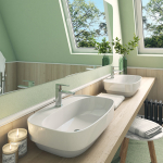 Раковина накладная на столешницу "Купер-65*43" ш*г, с отв. под смеситель (Kirovit)