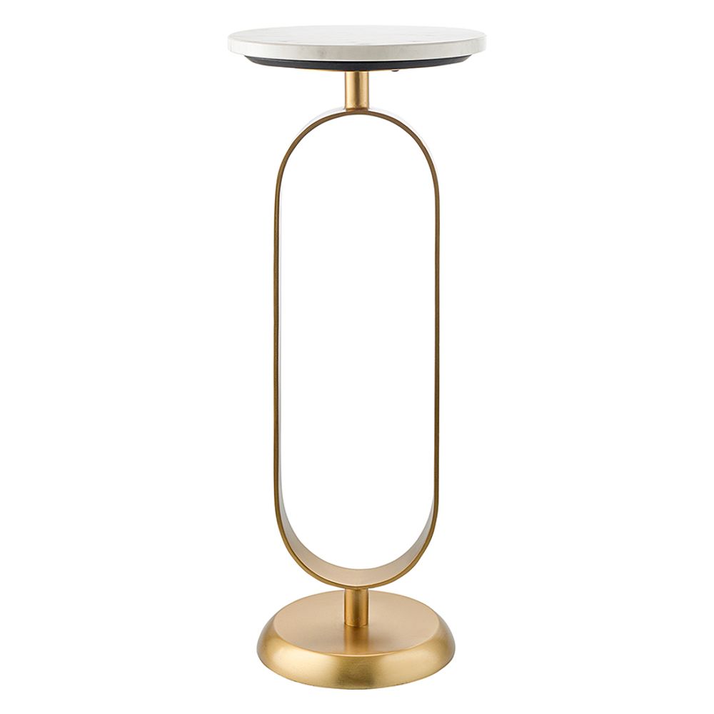 Столик приставной Svein, Ø25,5 см, мрамор/золотой