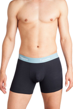 Черные трусы-боксеры с цветной резинкой (Размер: M) (Цвет: синий)