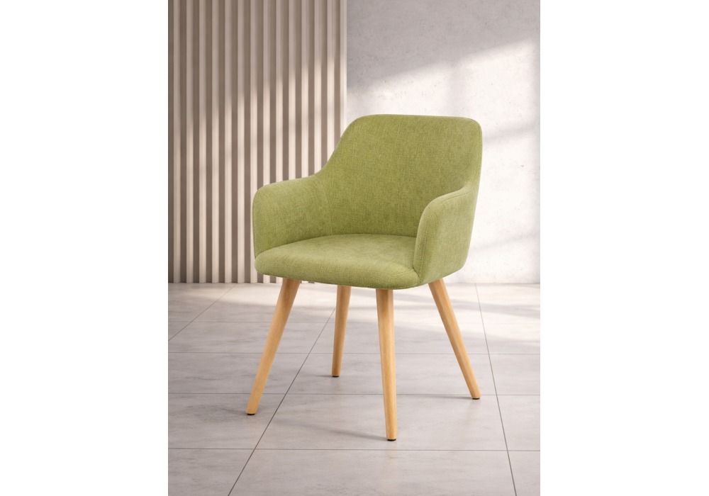 Стул на металлокаркасе Woodville Инфини зеленый (ocean 013), светлое дерево