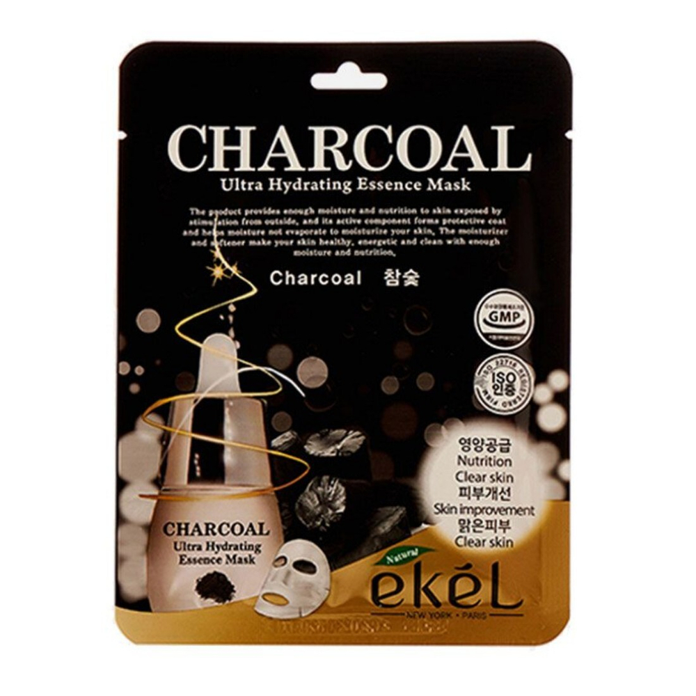 ЕКЕЛ/EKEL UltraHydratingEssence Charcoal Маска д/л 25мл ткан ДревесУглем /Корея (270156)