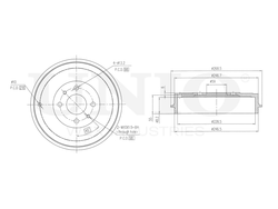 Барабан тормозной задний UNIO BRD-10018