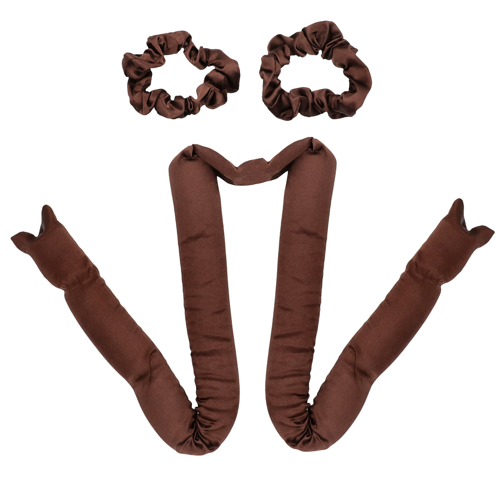 Kitsch, Набор для завивки без нагрева сатином, очень большой, шоколадный, 1 набор