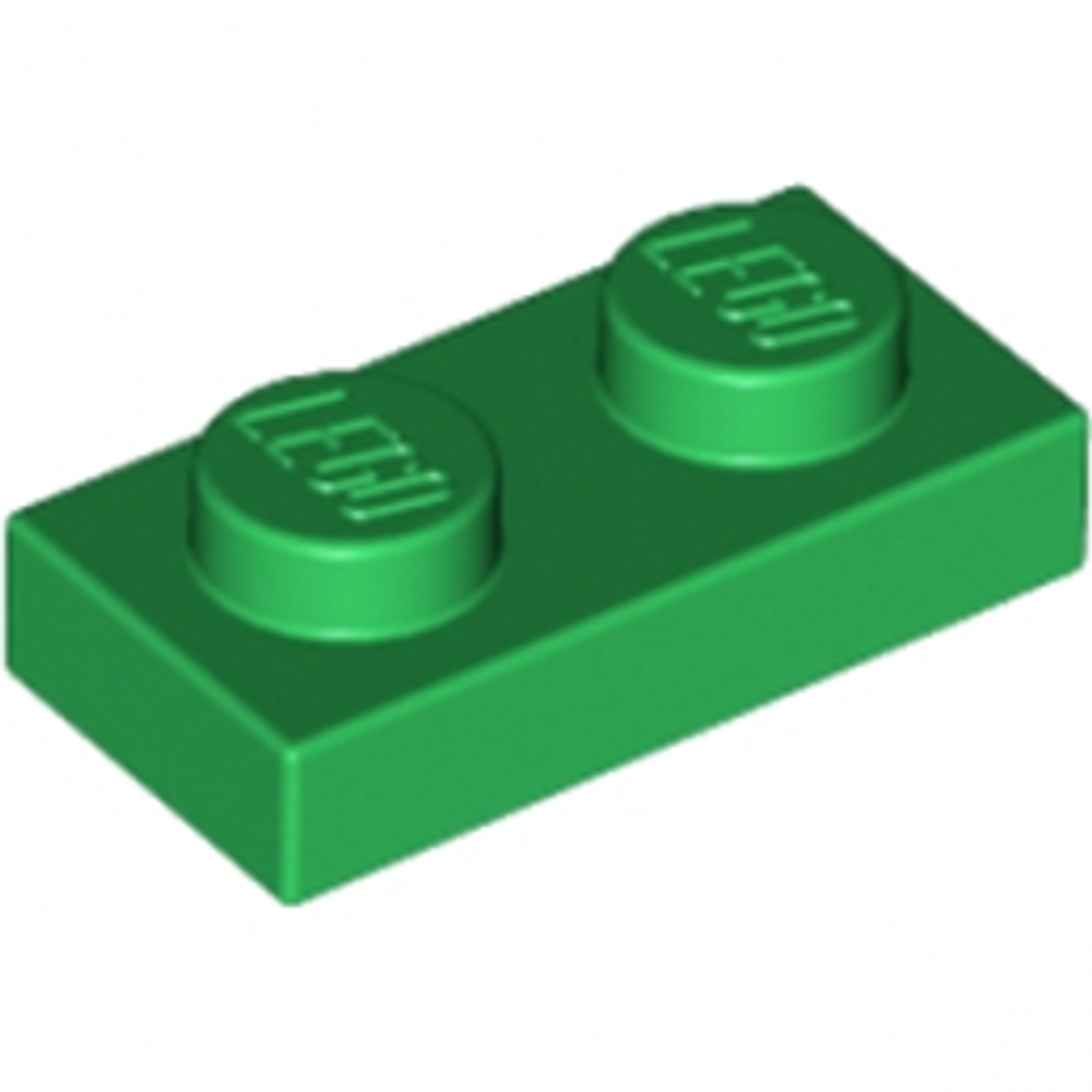 Lego 50шт Плитка 1x2 (зеленая) 302328
