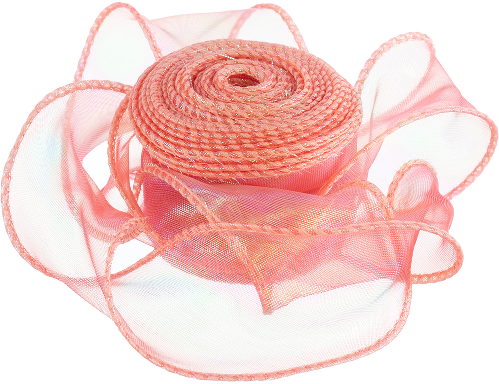 Лента декоративная (4 см*9,14 м) Органза с леской, Утренняя роза, Хамелеон, 1 шт., 6233843