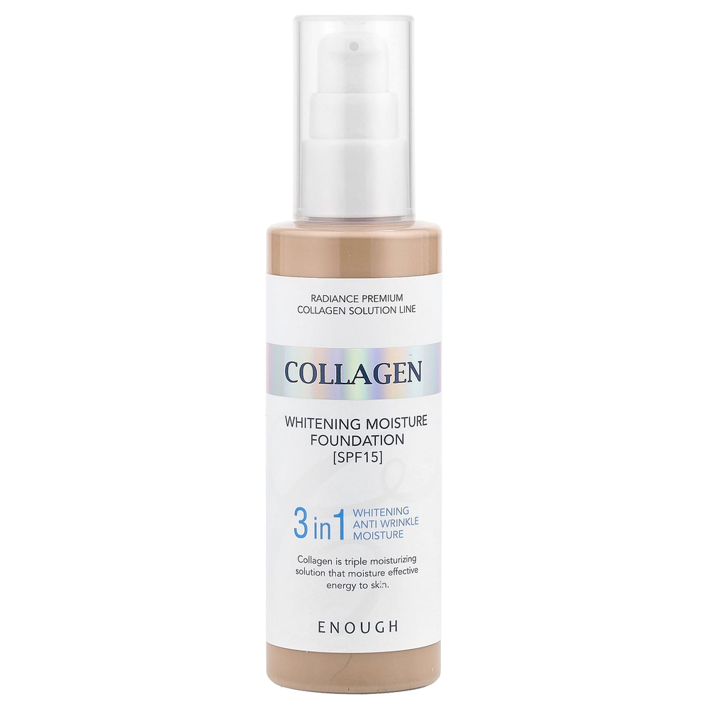 Enough, Collagen, отбеливающая увлажняющая основа, SPF 15, № 13, 100 мл (3,38 жидк. унц.)