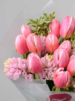 Дуо букет Гиацинты и Тюльпаны