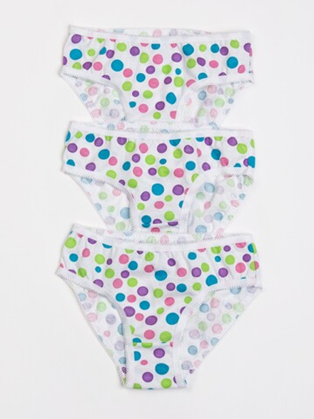 Набор трусов для девочек шарики на белом (3шт.)