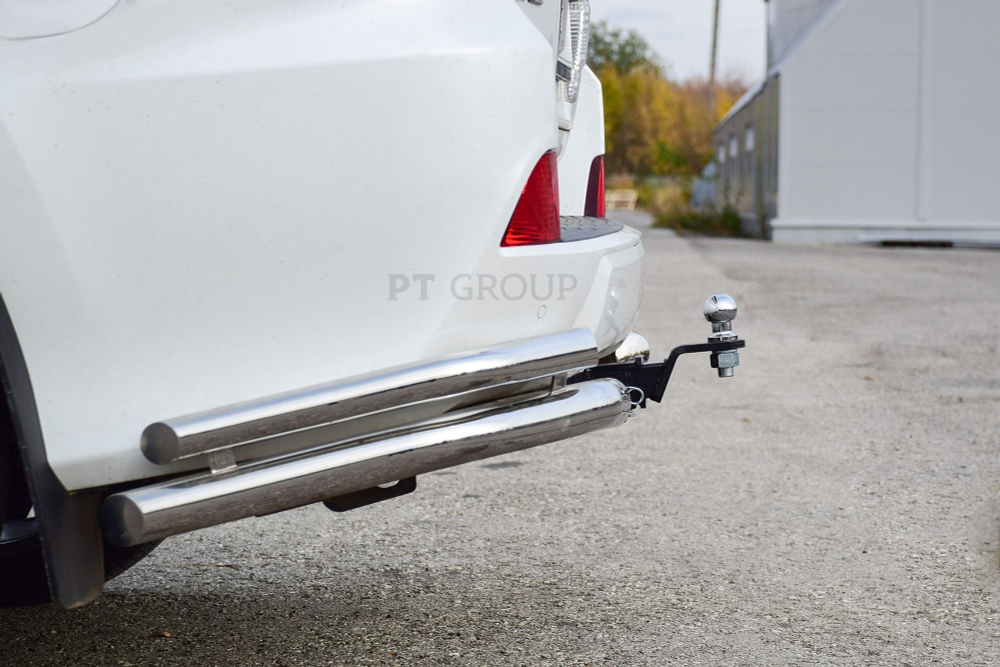 Фаркоп PT GROUP /съемный квадрат/ с нержавеющей накладкой TOYOTA LC 200 2007-/ LEXUS LX 2016-2021(паспорт и сертификат в комплекте)(без электрики) арт.TLC-07-991124.00