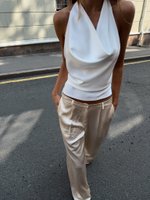 Топ атласный белый