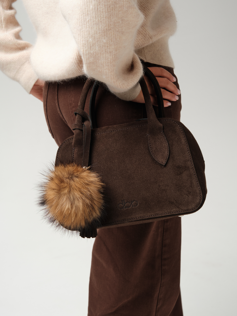 Замшевая сумка Polly DBR 31348 черный каштан