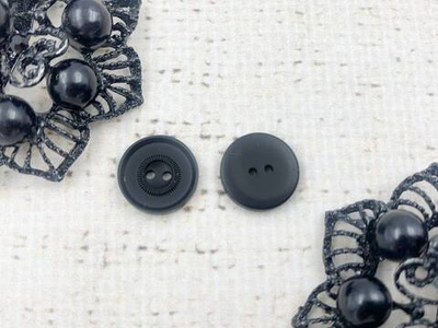 Пуговицы, d 1,2 см, 2 прокола, чёрный