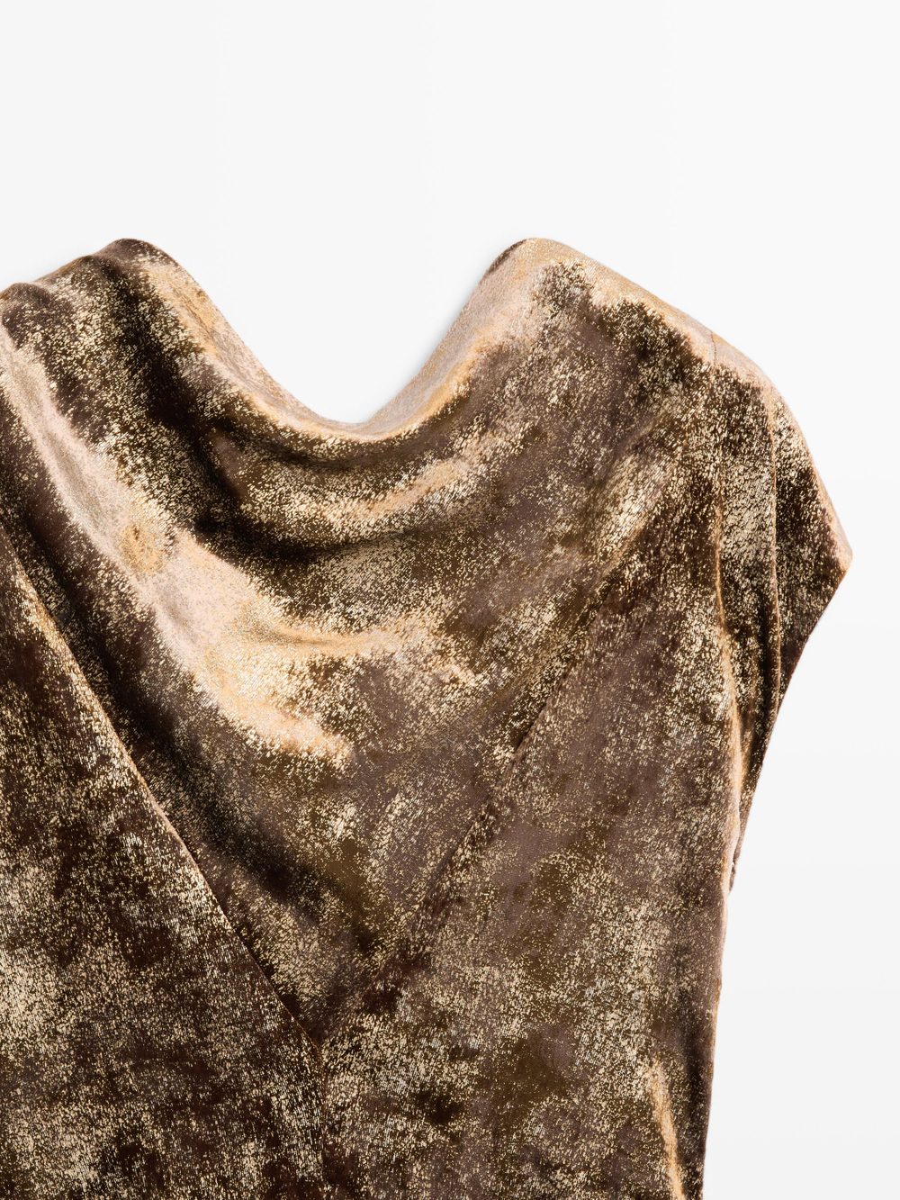 Massimo Dutti Струящийся топ, цвет жженого апельсина