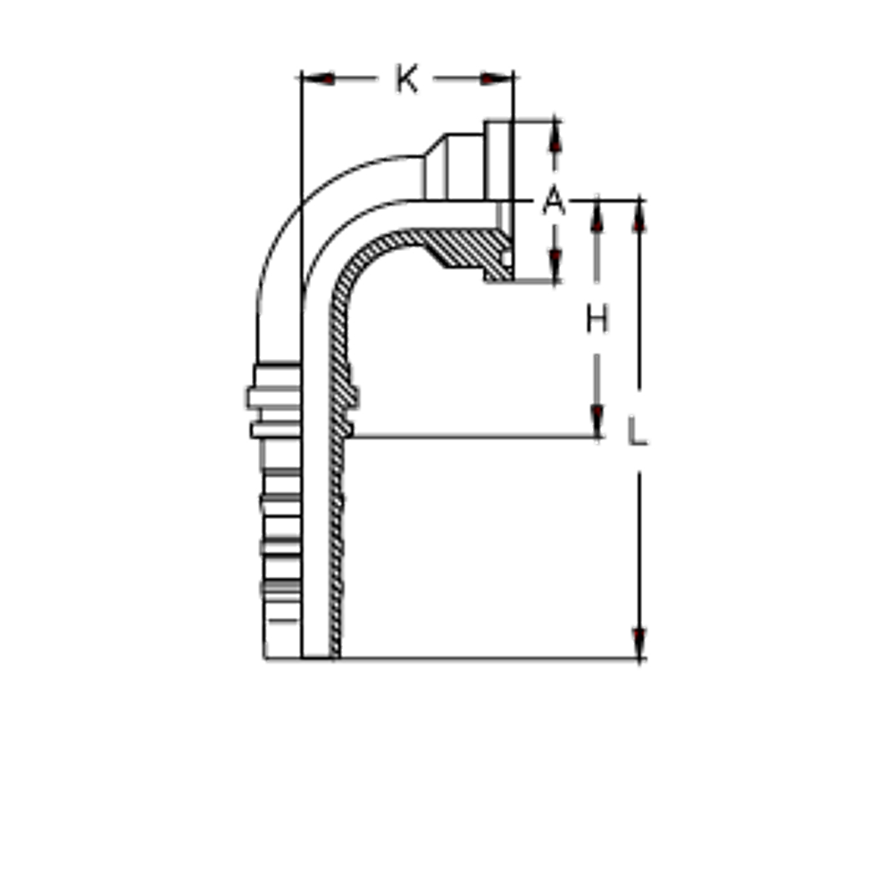 Фитинг DN 25 SFS 1 47.6 (90) CS удлинен. К=120