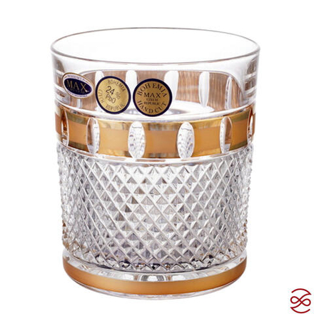 Набор стаканов для виски хрусталь с золотом Филиция Bohemia Max Crystal 320 мл(6 шт)