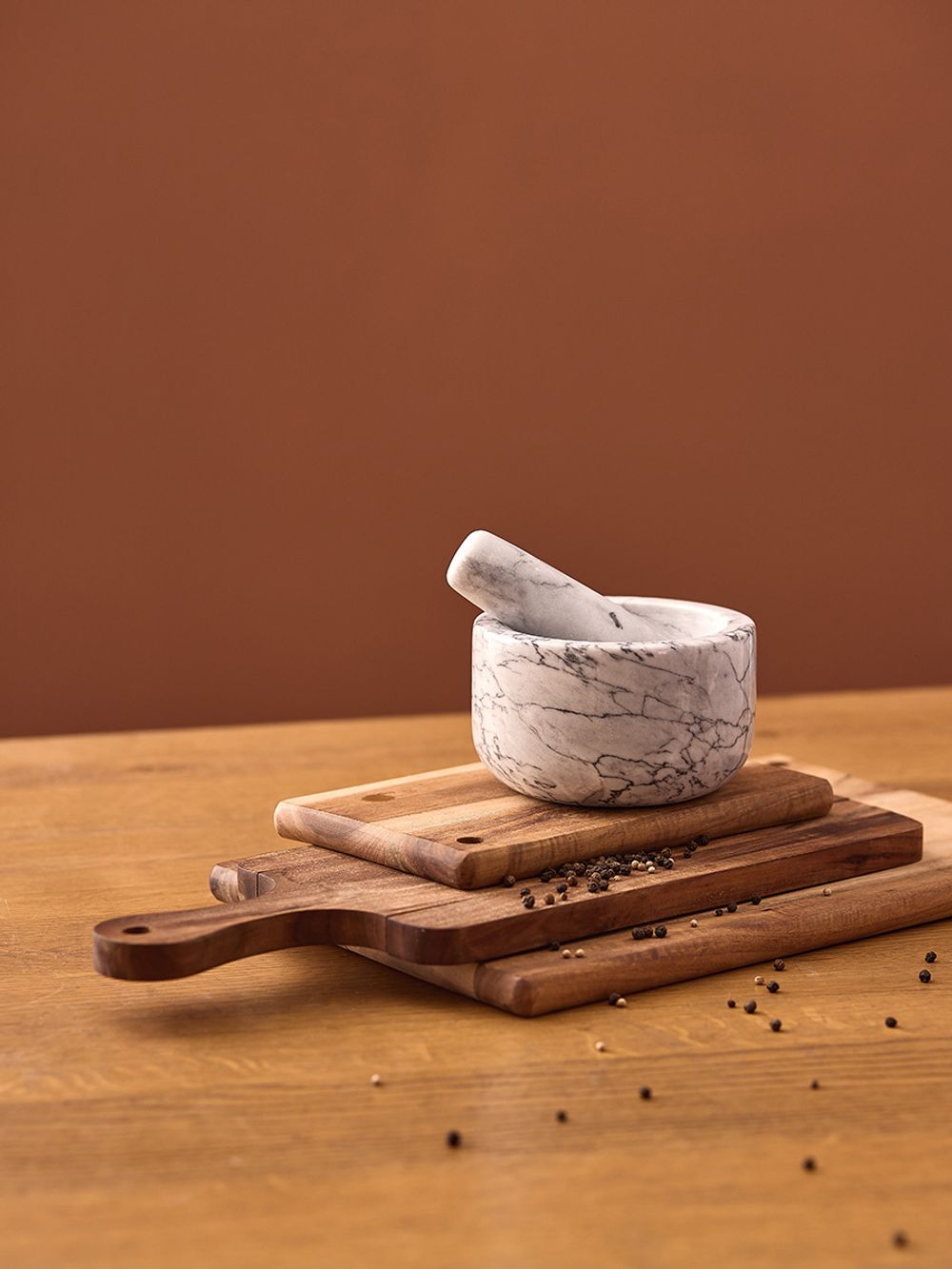 Ступка Marm, 12,7х7,6 см, белый мрамор