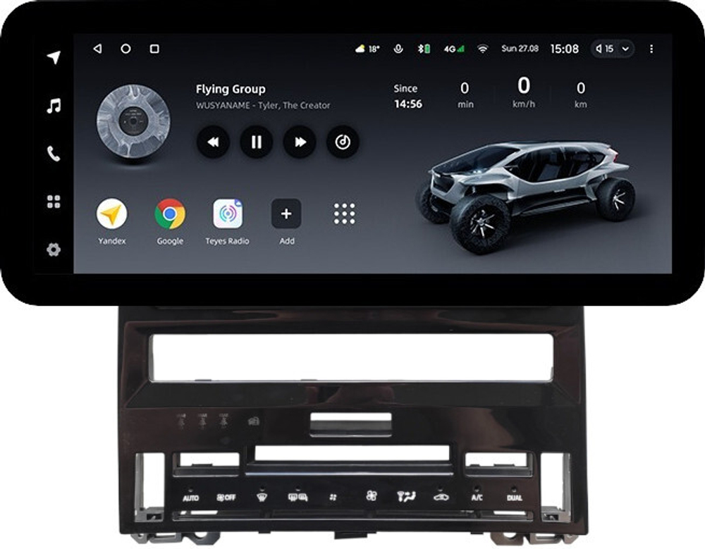 Магнитола для Toyota Avalon 5 2018-2022 (большая рамка) - Teyes LUX ONE ROUND монитор 12.3" 2K QLED на Android 10, CarPlay, 4G SIM-слот