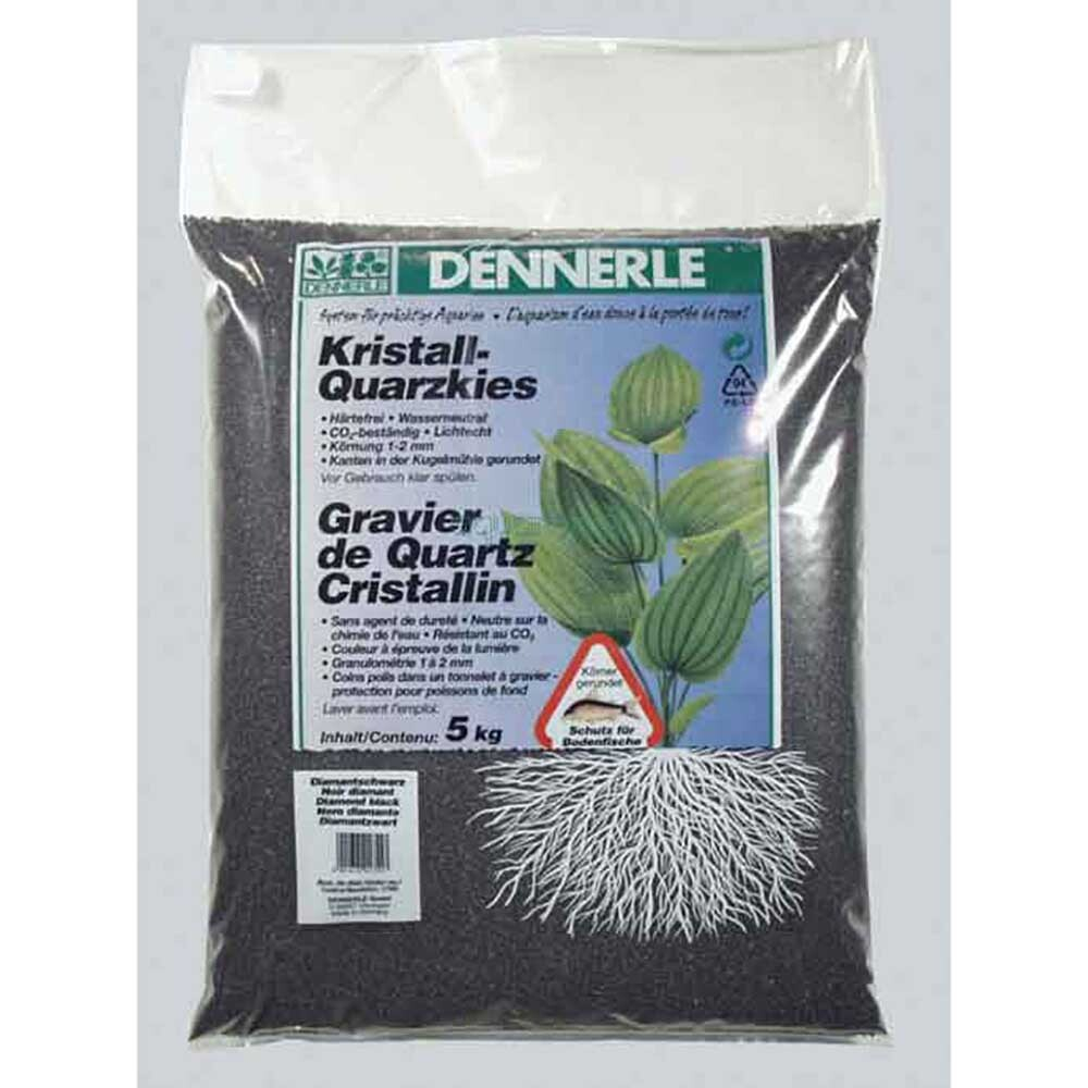 Dennerle Kristall-Quarz 10 кг - грунт для аквариума 1-2 мм, сланцево-серый
