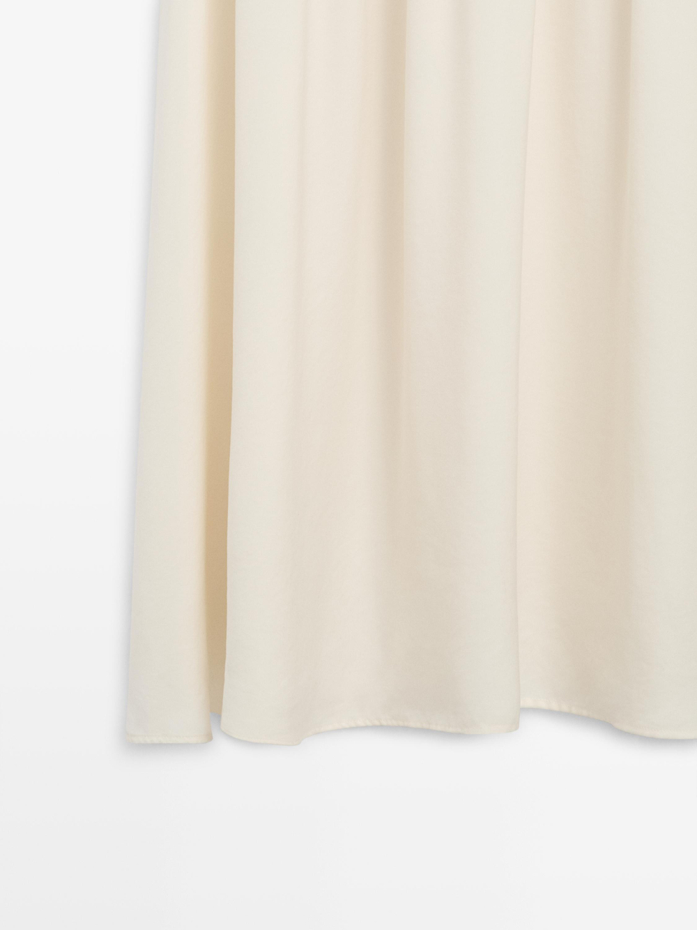 Massimo Dutti Вязаное платье миди, кремовый