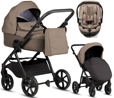 Детская коляска Tutis Leo 3 Plus 3 в 1 с автокреслом Beno Beige 1582261 Cinnamon