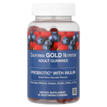 California Gold Nutrition, пробиотик с инулином в жевательных таблетках, с витамином C, фолатом, смесью экстрактов ягод и органическим инулином, с натуральным ягодным вкусом, 90 вегетарианских жевательных таблеток