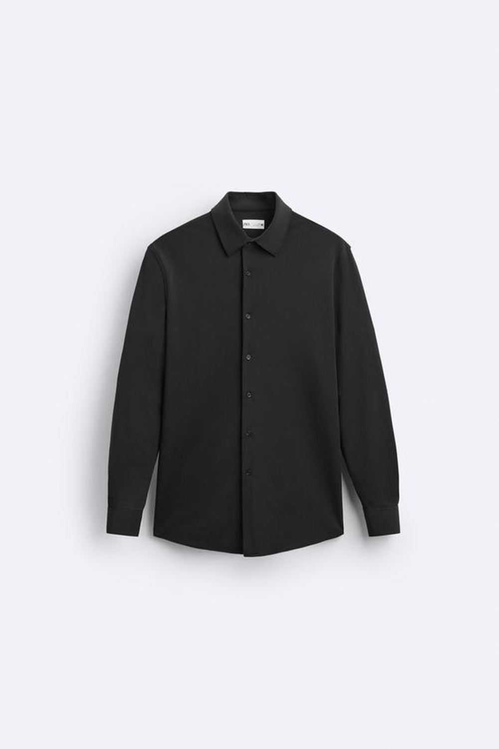 ZARА РУБАШКА ИЗ ЭЛАСТИЧНОЙ РЕЛЬЕФНОЙ ТКАНИ, ЧЕРНЫЙ