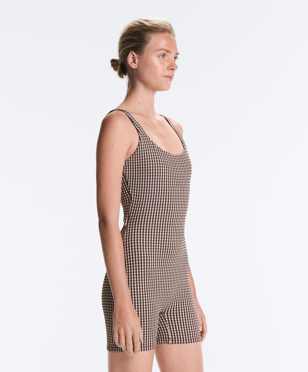 Oysho Короткий комбинезон Comfortlux виши, коричнево-красный
