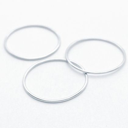 Коннектор Круг, цвет серебро (родий), размер 25*1 мм, цена за 1 шт