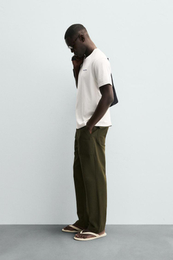 ZARA ФУТБОЛКА С ПРИНТОМ «ЛОБСТЕР», ЖЕЛТОВАТО-БЕЛЫЙ