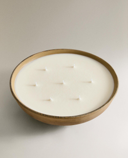Zara Home Свеча ароматическая Incense Leather 1200 г, растительный воск, аромат восточный древесный, Коричневый