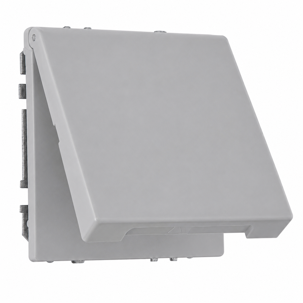 Розетка IP44 крышкой, 16А 250В пружинные зажимы c/з LIREGUS MODERN IKL16-208-01.M/GC31 светло-серый матовый