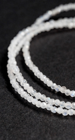 Цепочка "Memo about Moon" тонкая из лунного камня с удлинителем 47-54 см