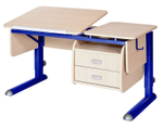 Растущая парта Астек Твин-2 с тумбой на 2 ящика (1150×575 мм)