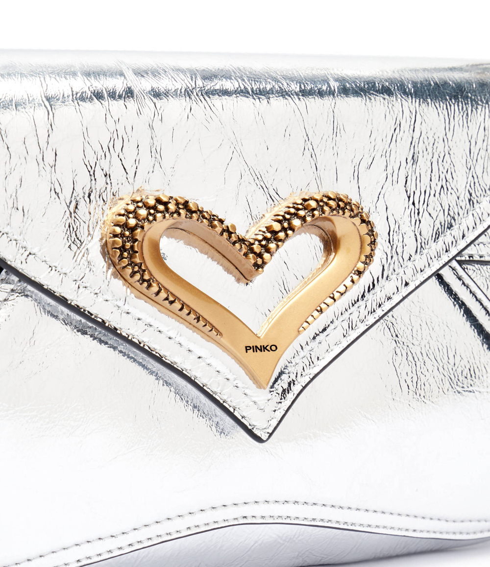 Кожаная сумка через плечо Pinko - серебряный(103763 A1VB)