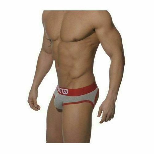 Мужские трусы джоки серые с красной резинкой Seobean Addicted