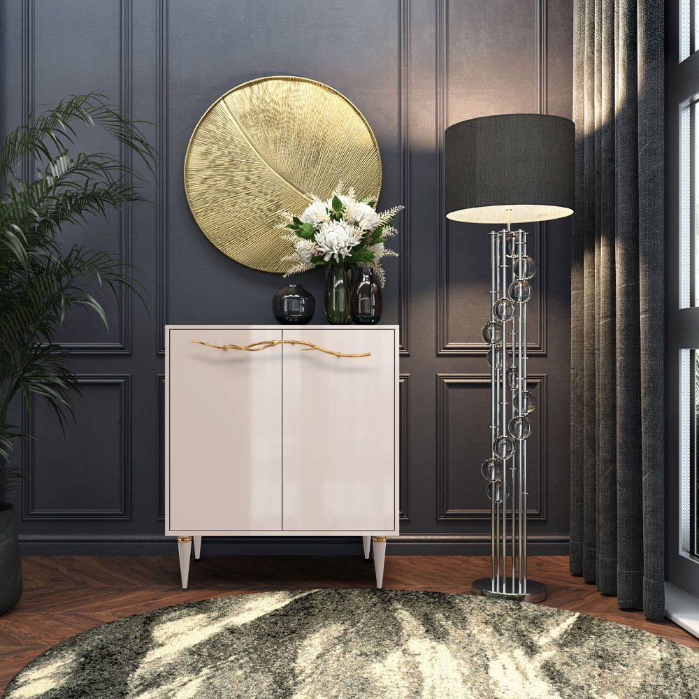 Комод Арт Колор Классик Голд с 2 полками Серый агат