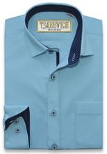 Бирюзовая сорочка со вставками TSAREVICH, ворот 31-36