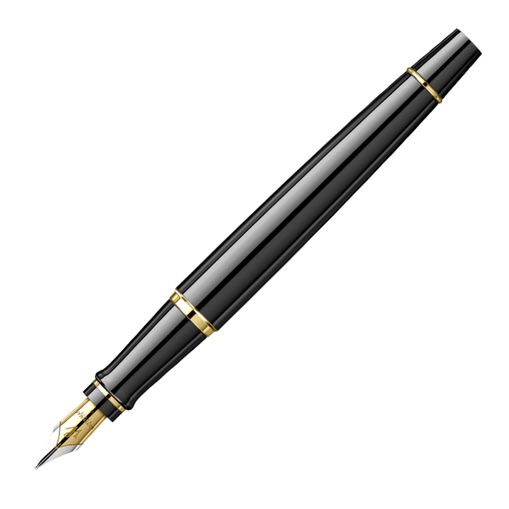Перьевая ручка Waterman Reflections of Paris Expert DeLuxe Black GT, перо M, чернила: blue в подарочной коробке