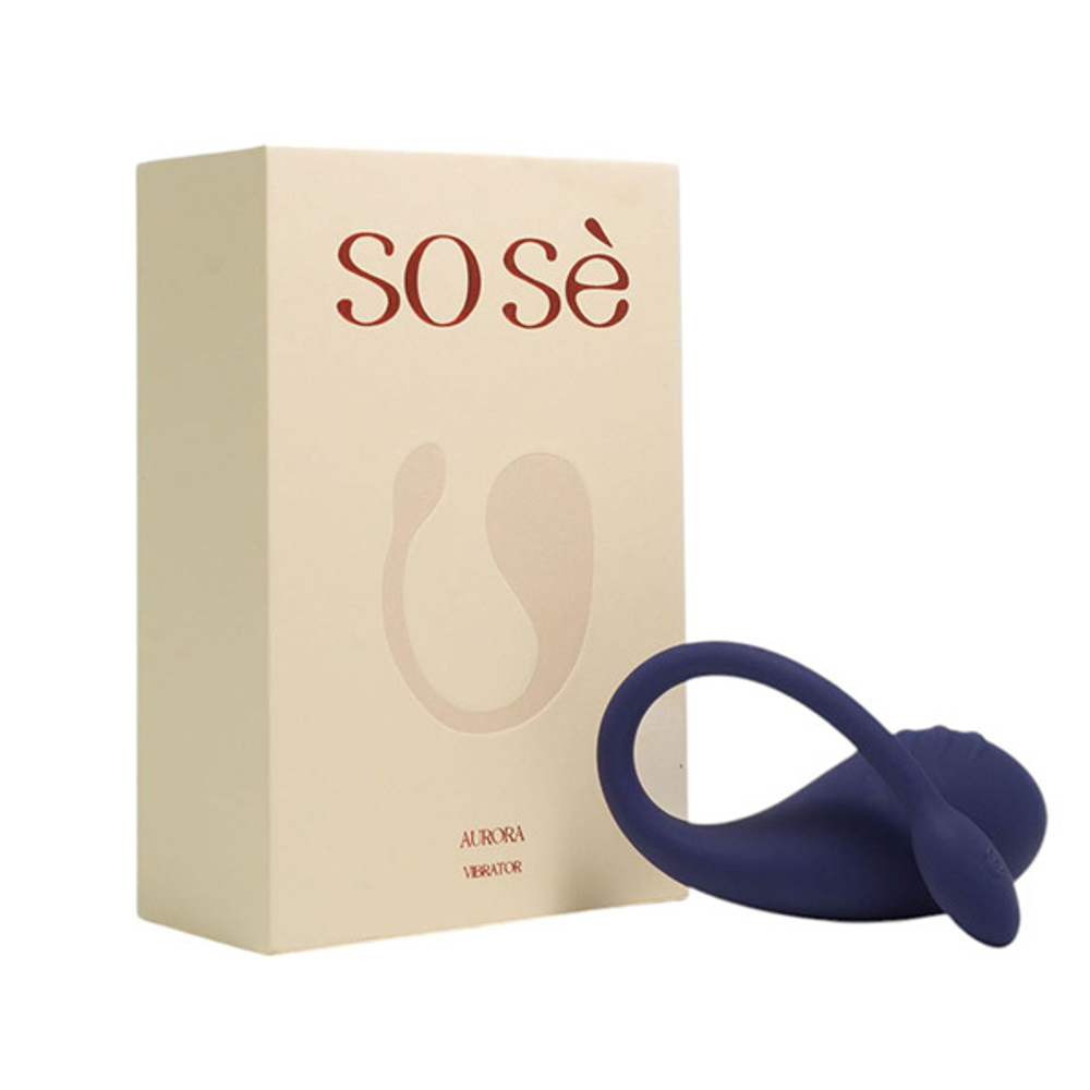 Синее аккумуляторное виброяйцо 9,4см Sose Aurora AU00102