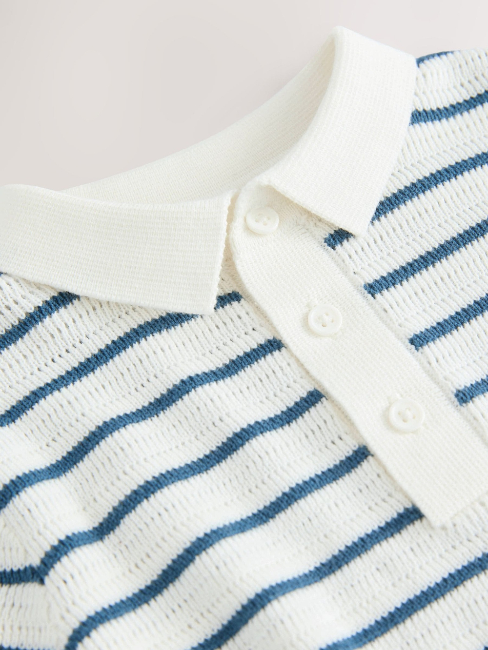 Поло вязаное для мальчика Next AA9-494, Белый, Синий