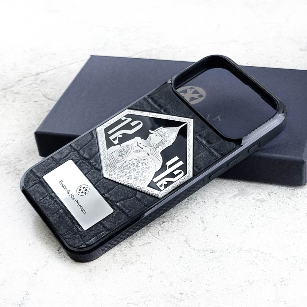 Премиум чехол для iPhone 17 pro max Александр Невский - Euphoria HM Premium - натуральная кожа ювелирный сплав.