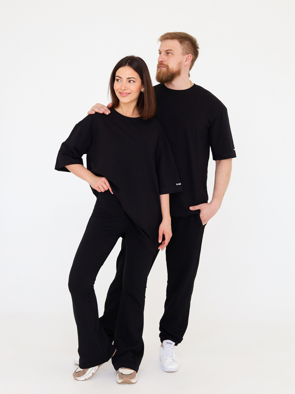 Футболка овер unisex, черная