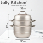 Мантоварка-пароварка Jolly Kitchen три яруса, диаметр 32 см, нержавеющая сталь