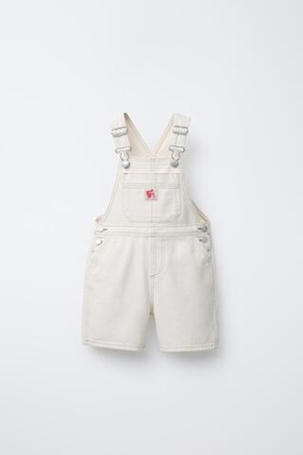 ZARA КОРОТКИЙ КОМБИНЕЗОН ИЗ ТВИЛА MICKEY MOUSE © DISNEY, ЭКРЮ