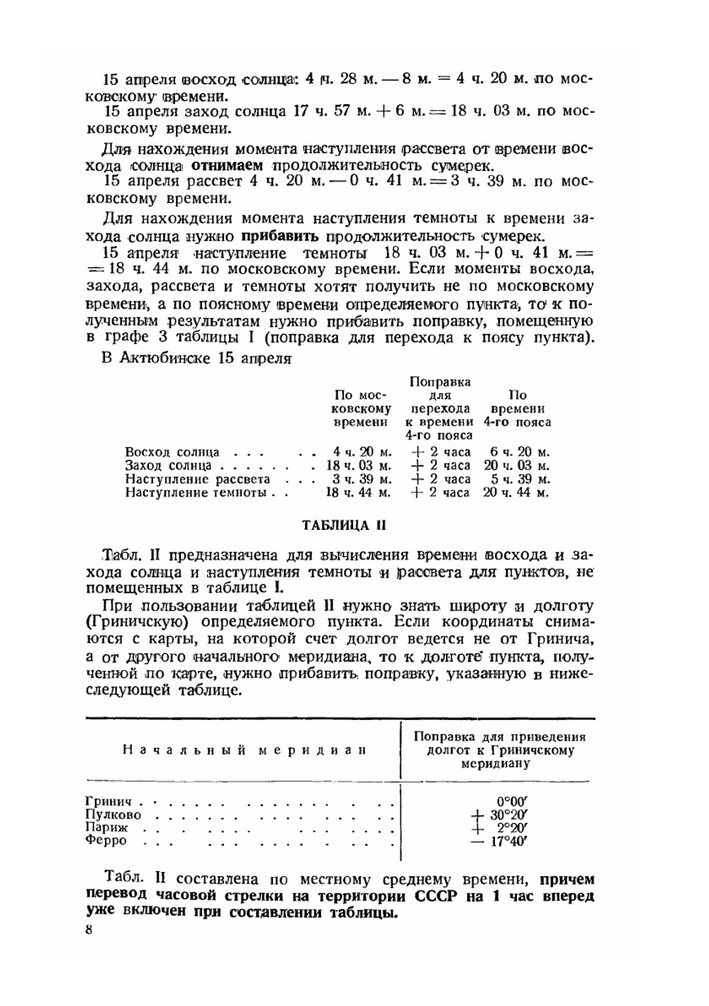 Таблицы для расчета перелетов | И. Шаркевич; М. Цим