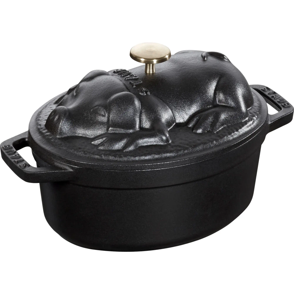 STAUB Чугунная форма для запекания 1 л 17 см поросенок черный