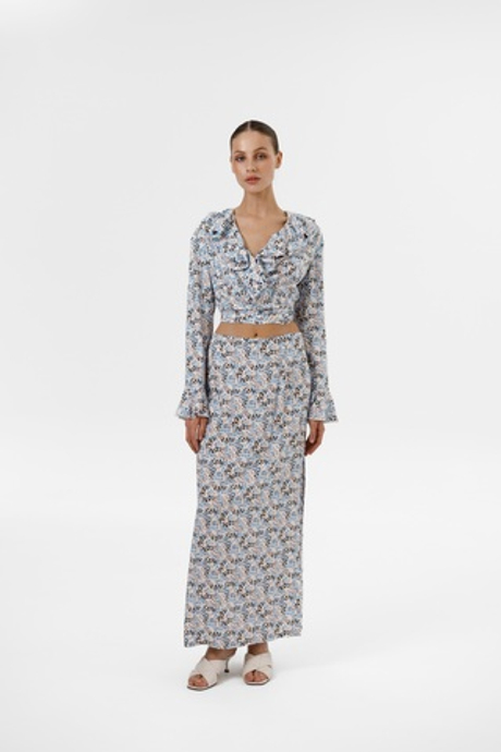 Хлопковый костюм с нежным принтом