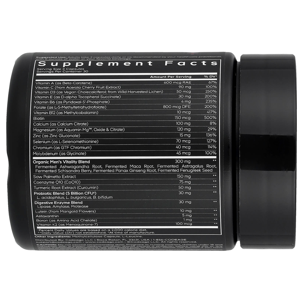 Codeage, мультивитамины для мужчин старше 50 лет, 90 растительных капсул