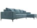 Диван угловой Льюес правый, Бирюзовый, Велюр, 122397