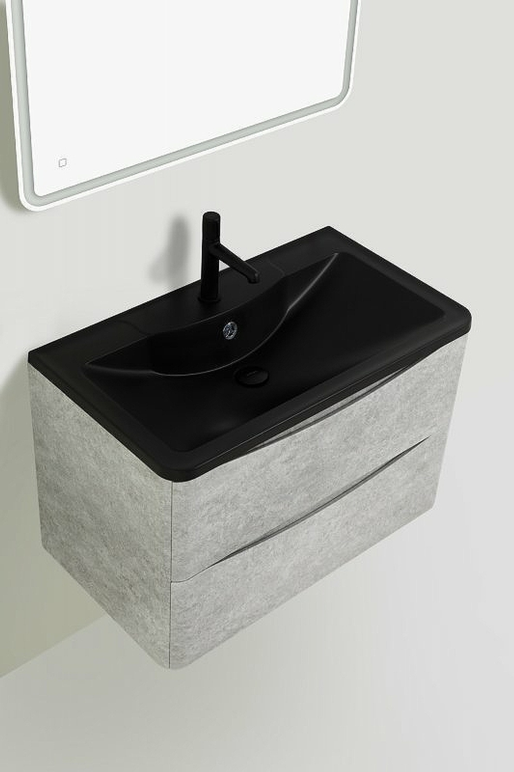 Раковина BelBagno 80 BB800/455-LV-ART-ALR-NERO Черная матовая